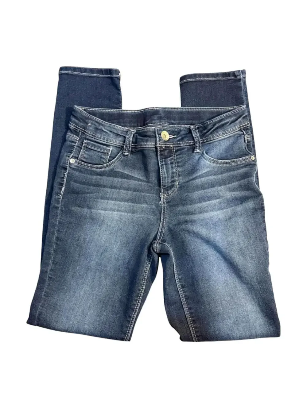 Dark Wash Skinny Jeans Stretch Denim